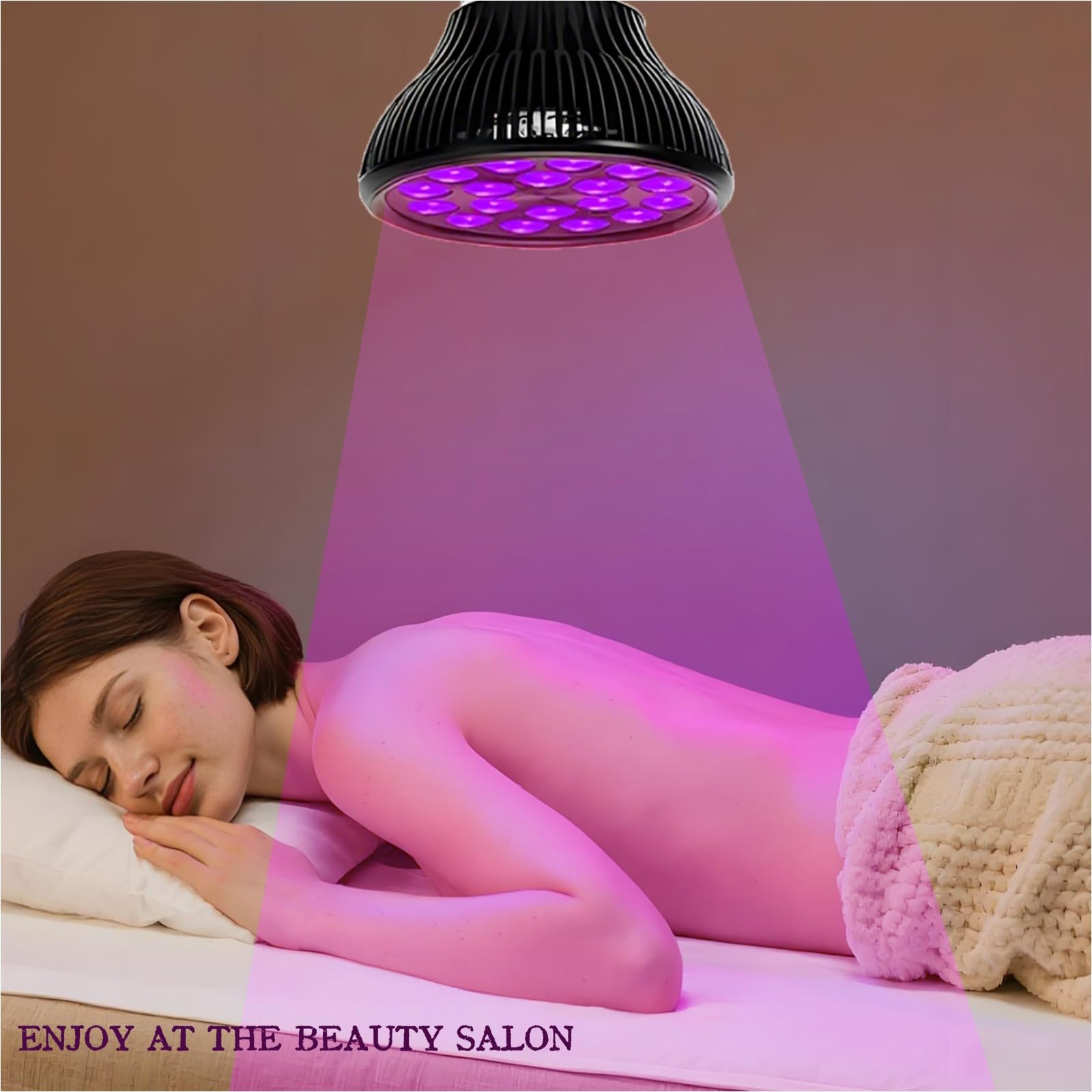 Lámpara de bronceado de 54 W con 18 LED y longitud de onda de 395 nm. Lámpara de terapia con cabezal giratorio E27 para cuerpo completo, ángulo y altura ajustables, con gafas y base retráctil Solarium
