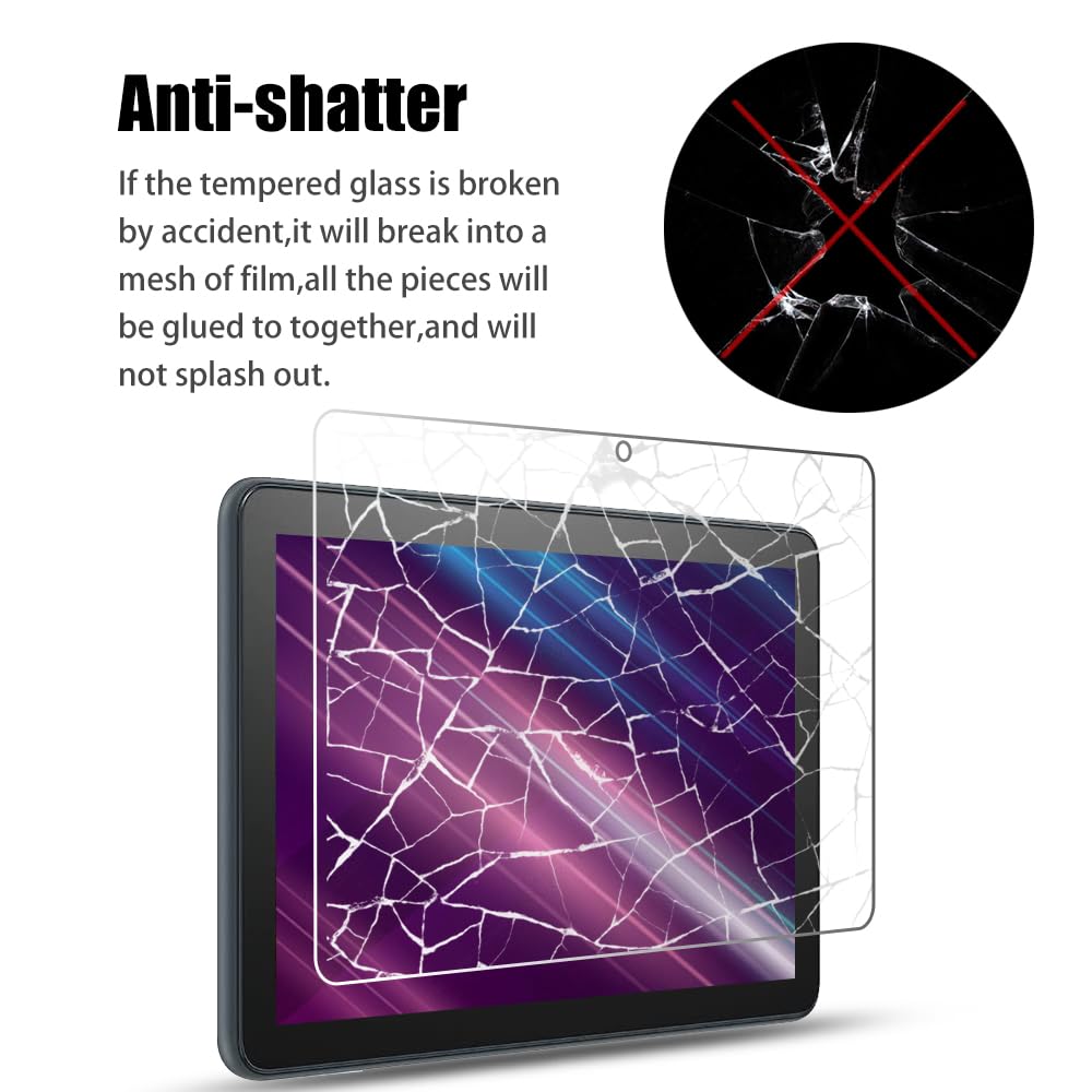 [2 Stück] Panzerglas Displayschutzfolie für 10 2023 Version 10,1 Zoll Tablet mit 2.5D 9H HD Blasenfrei Klar Transparent Ultra Dünn Schutzglas