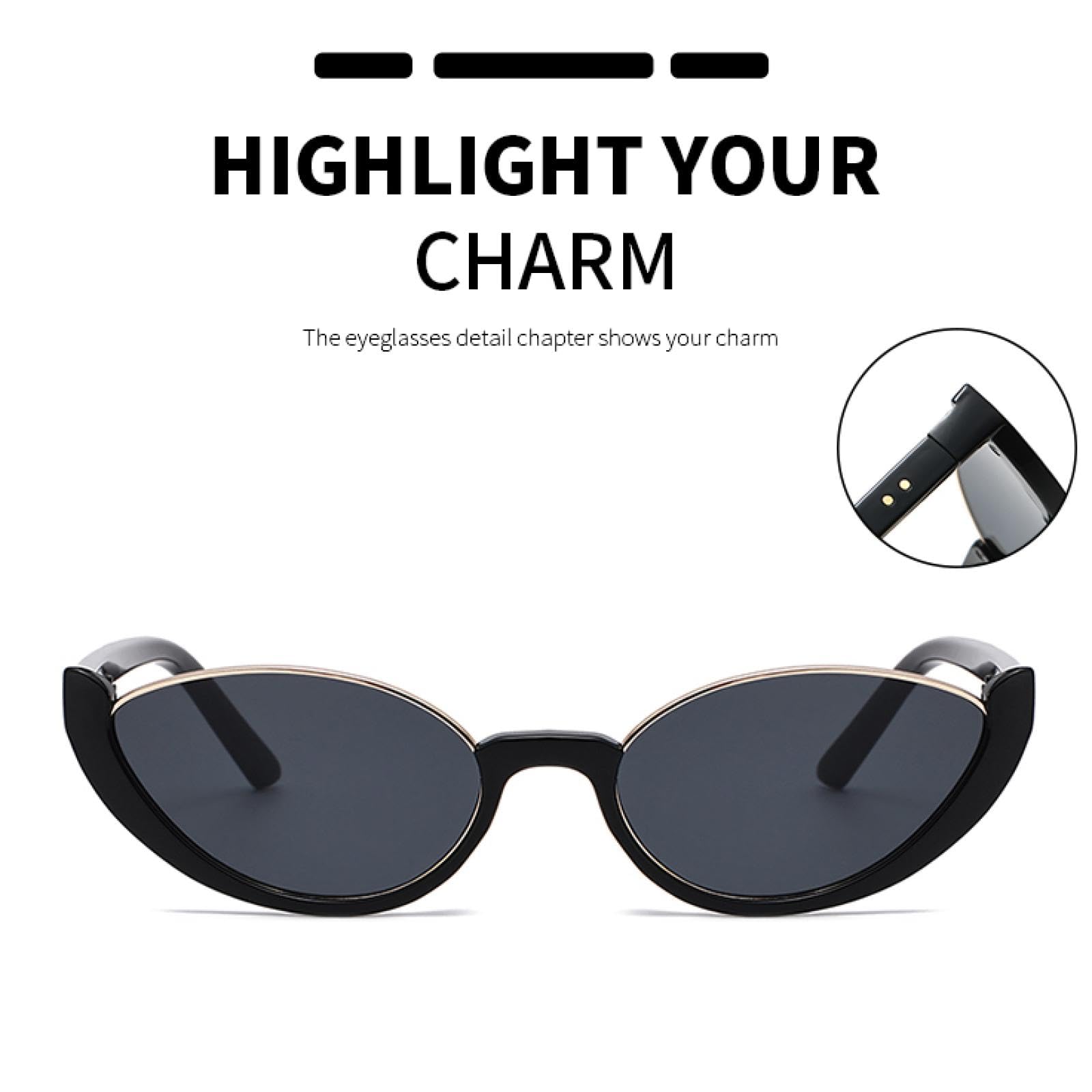 Gafas de sol con protección UV400 | Ojo de gato pequeño ovalado | Para hombre y mujer, ideal para deportes al aire libre y conducción
