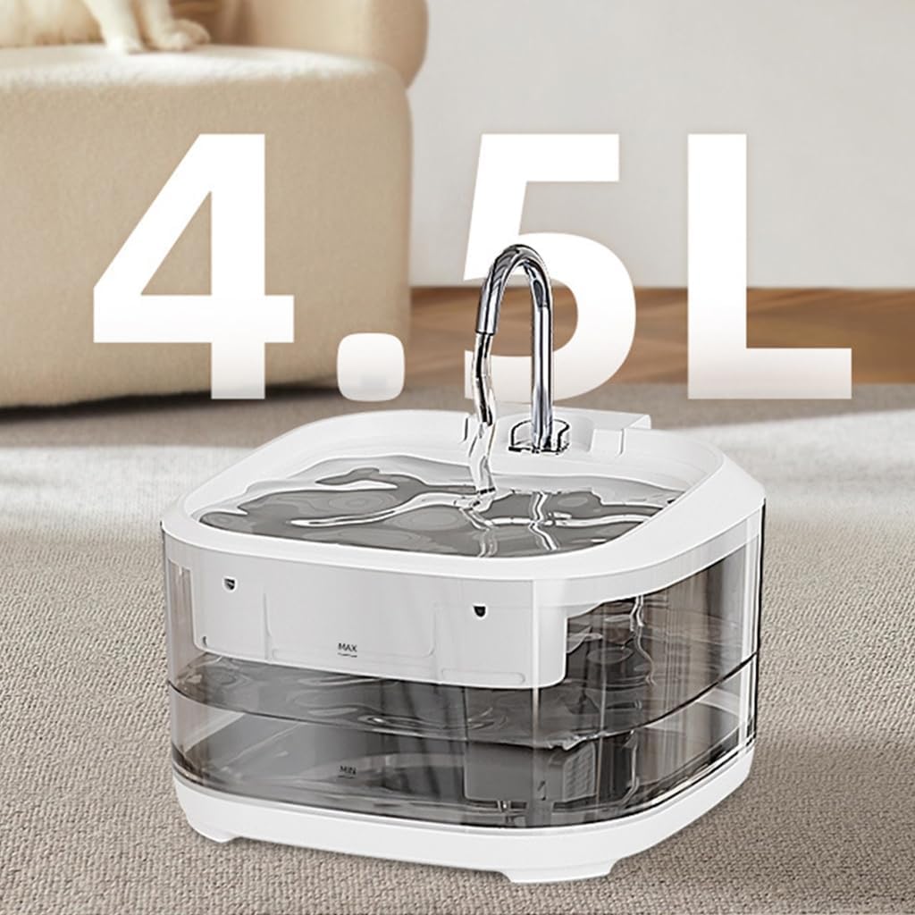 4.5L Automatic Pet Water Fountain with Quiet and Effective Filter Systems Small Dogs Watering Supply