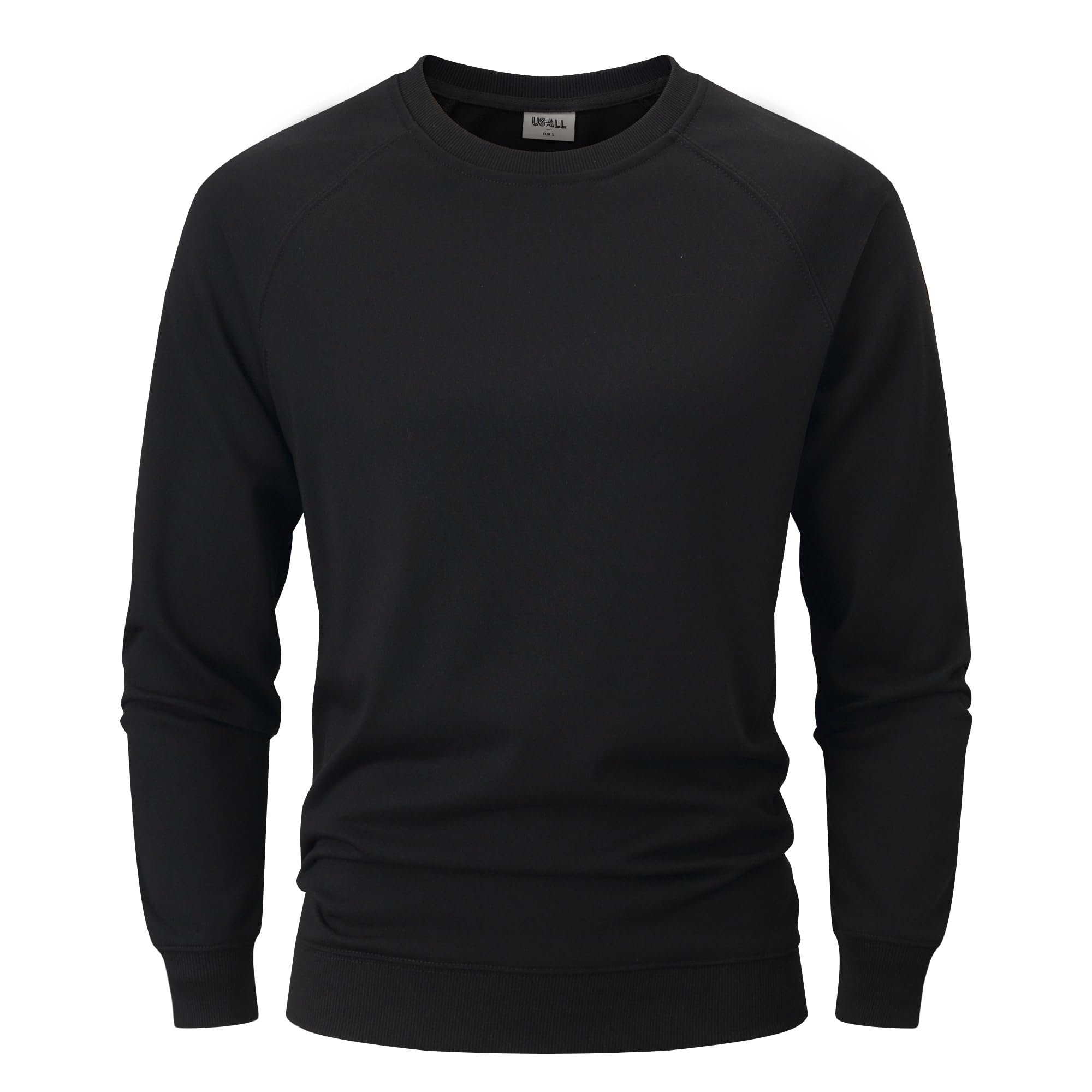 USALL Sweatshirts für Herren Baumwolle Rundhals Hoodie Pullovers Männer Kapuzenpullover Langarm Casual Sweatshirt