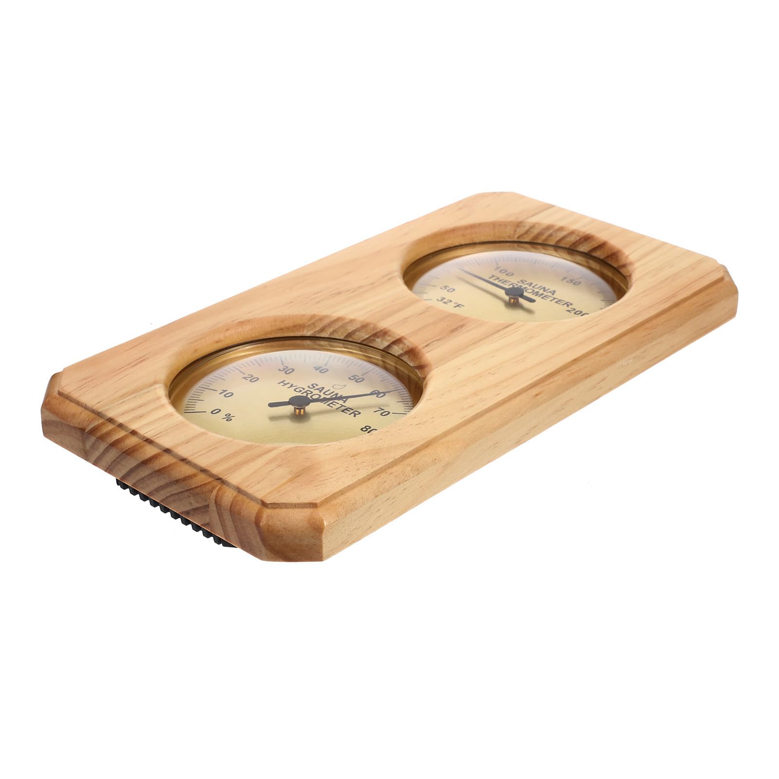 Madera y Metal Termómetro Higrómetro Colgante, para Sauna