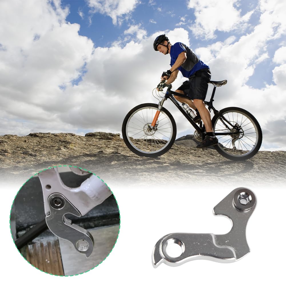 Gancio Deragliatore Universale, Bicicletta in Lega Alluminio Gancio Cambio Posteriore Compatibile con MTB Bici da Strada e Piegevoli Protezione Telaio e Cambio da Urto e Cadute Include Vite
