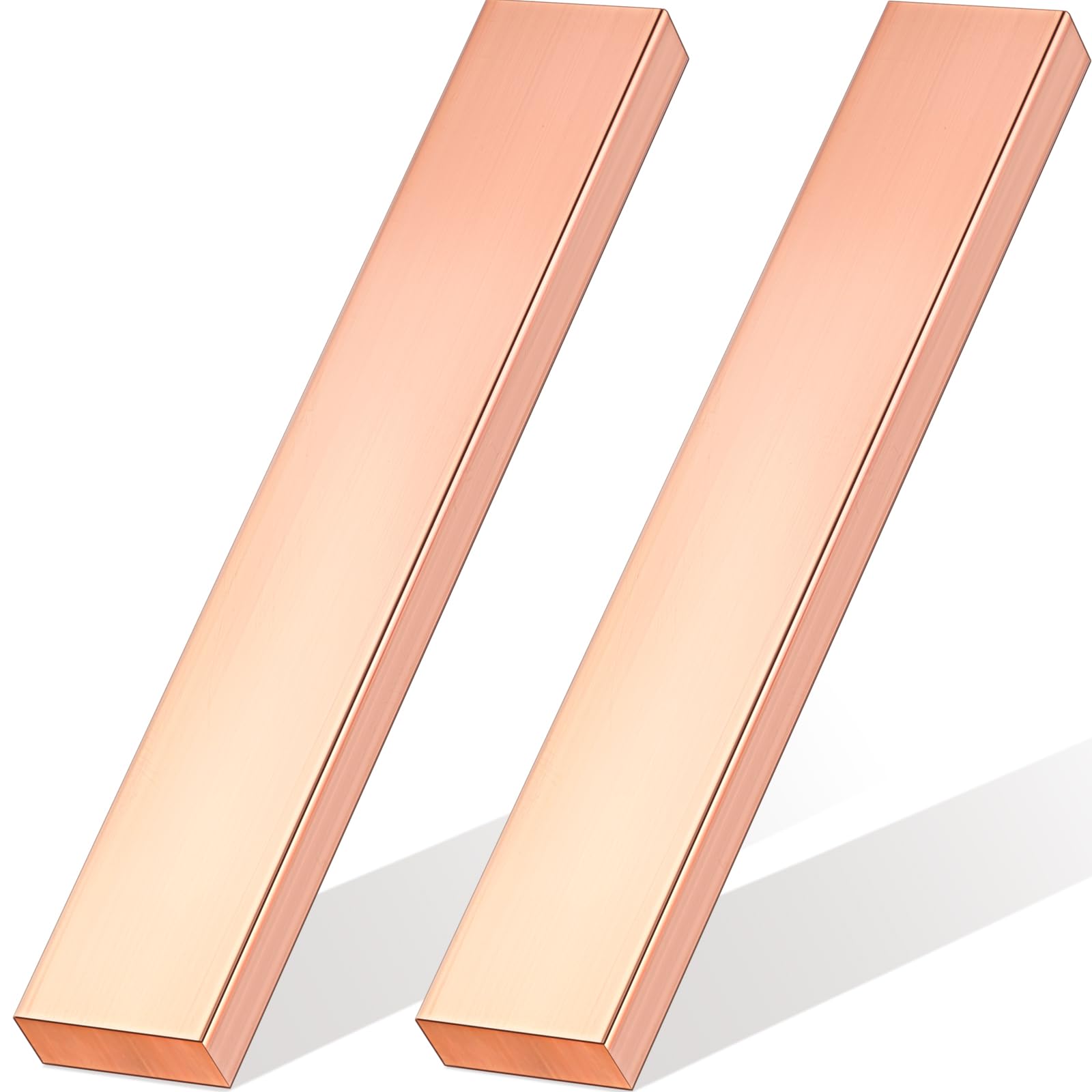 Tandefio 2 Pieces C110 Copper Flat Bar 3/8" x 1" x 6" Long Copper Bus Bar Stock for Jewelry Crafts Repairs Electrical Electroplating