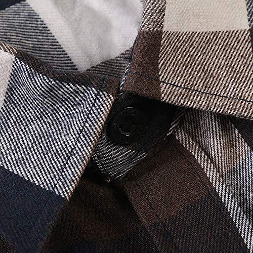 Image of OCHENTA Men's & Boys' Long Sleeve Button Down Plaid Flannel Shirt