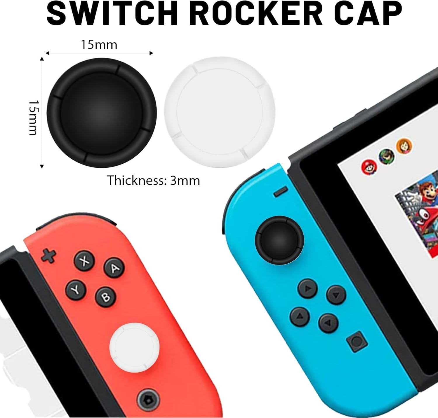 Cubierta Joystick Switch, Grips para Joystick, Fundas para thumbstick, Tapas para Pulgares de switch, joystick Thumb Stick, Compatible con Nintendo, Silicona, 3 Pares - imagen 7