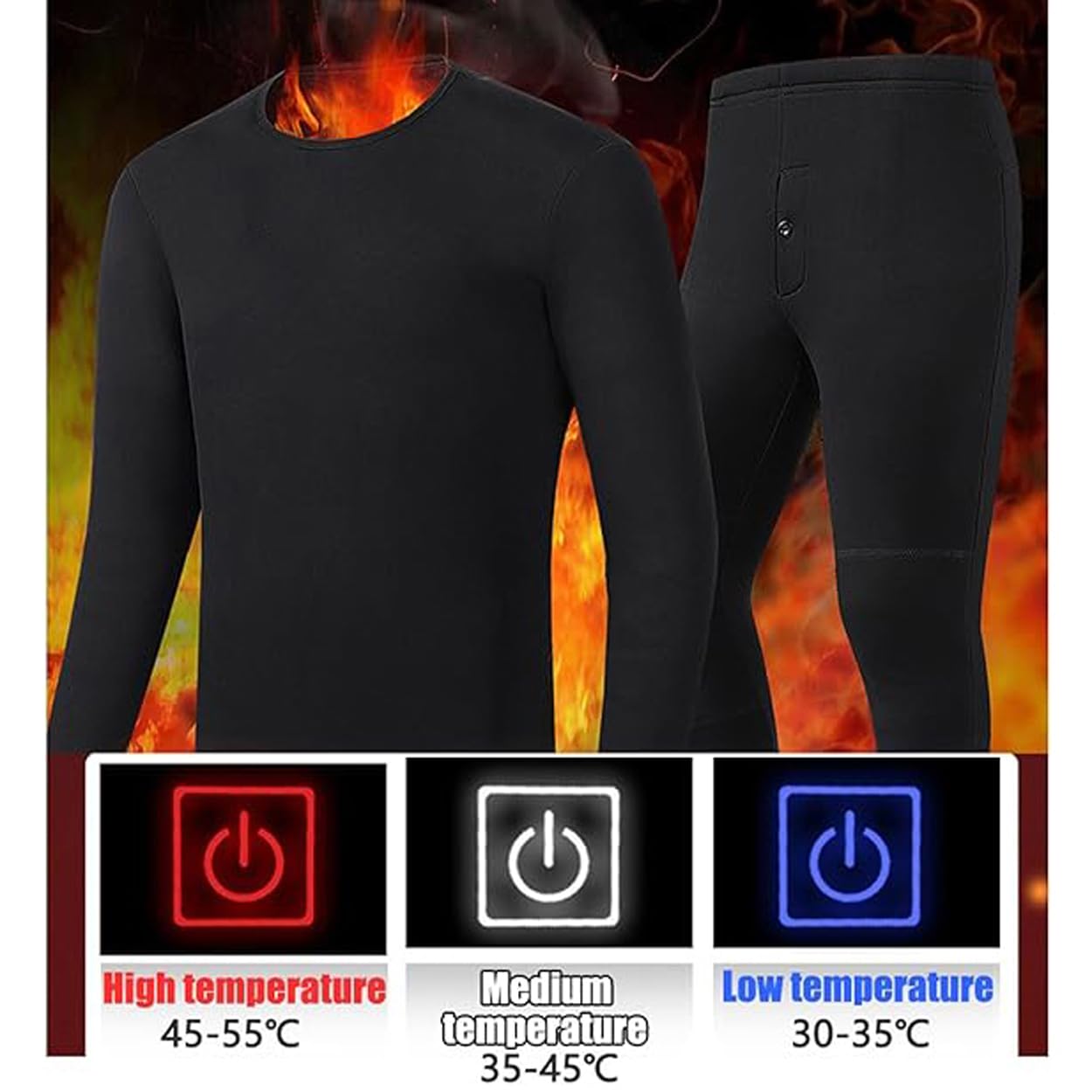 LANGWEI Ropa Interior Térmica Calefactable para Mujer, 28 Zonas De Calefacción Forro Polar Ropa Interior Térmica Eléctrica para Exteriores En Invierno