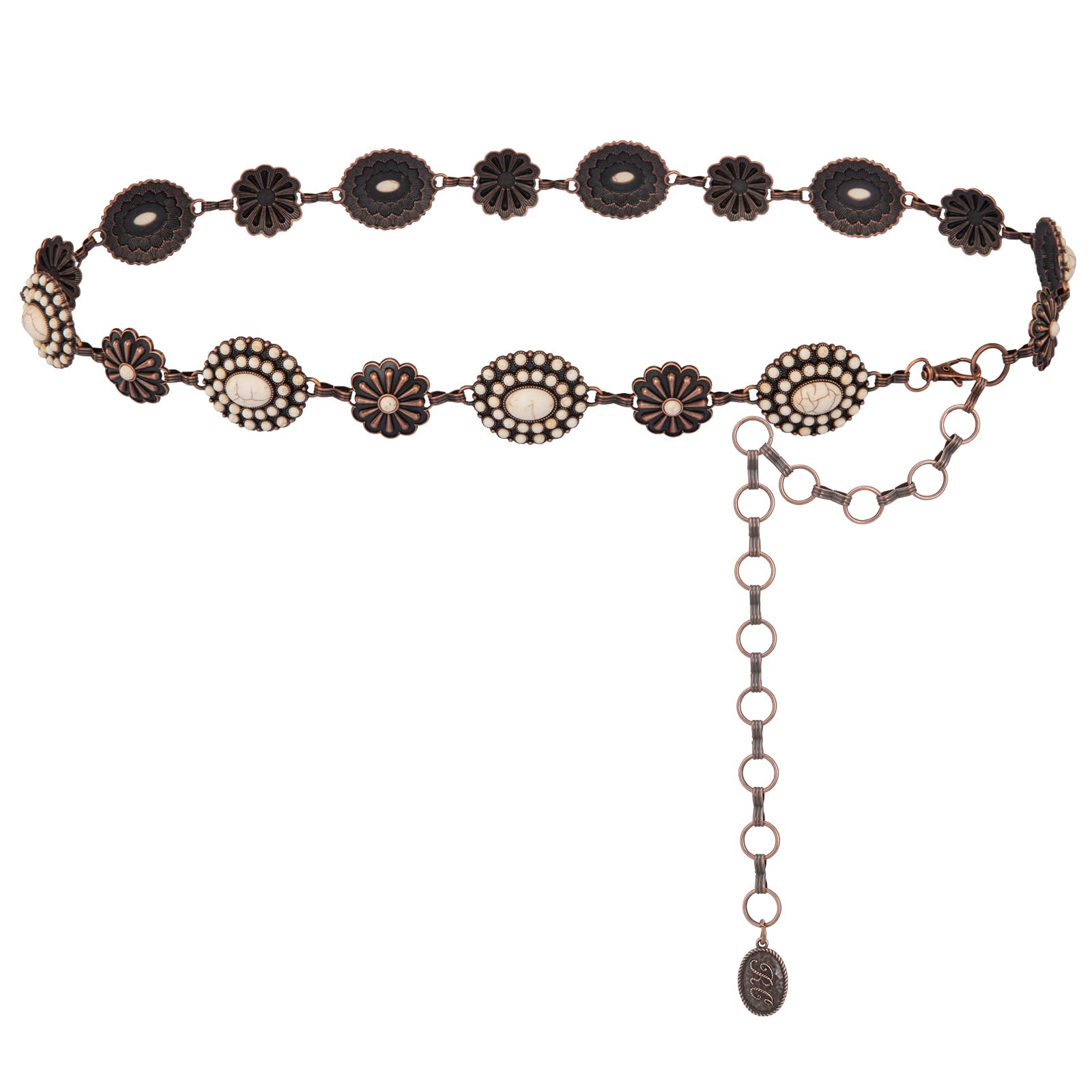 Rustic Couture's Large Western Concho Metal Belts for Women Cowgirl