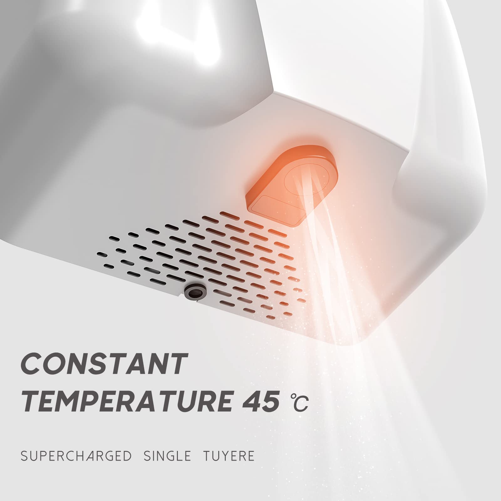 Professionale Asciugamani Elettrico Automatico con fotocellula, Design Elegante Finitura in Acciaio Inox Asciugatura Rapida 7-10 Secondi,1800W