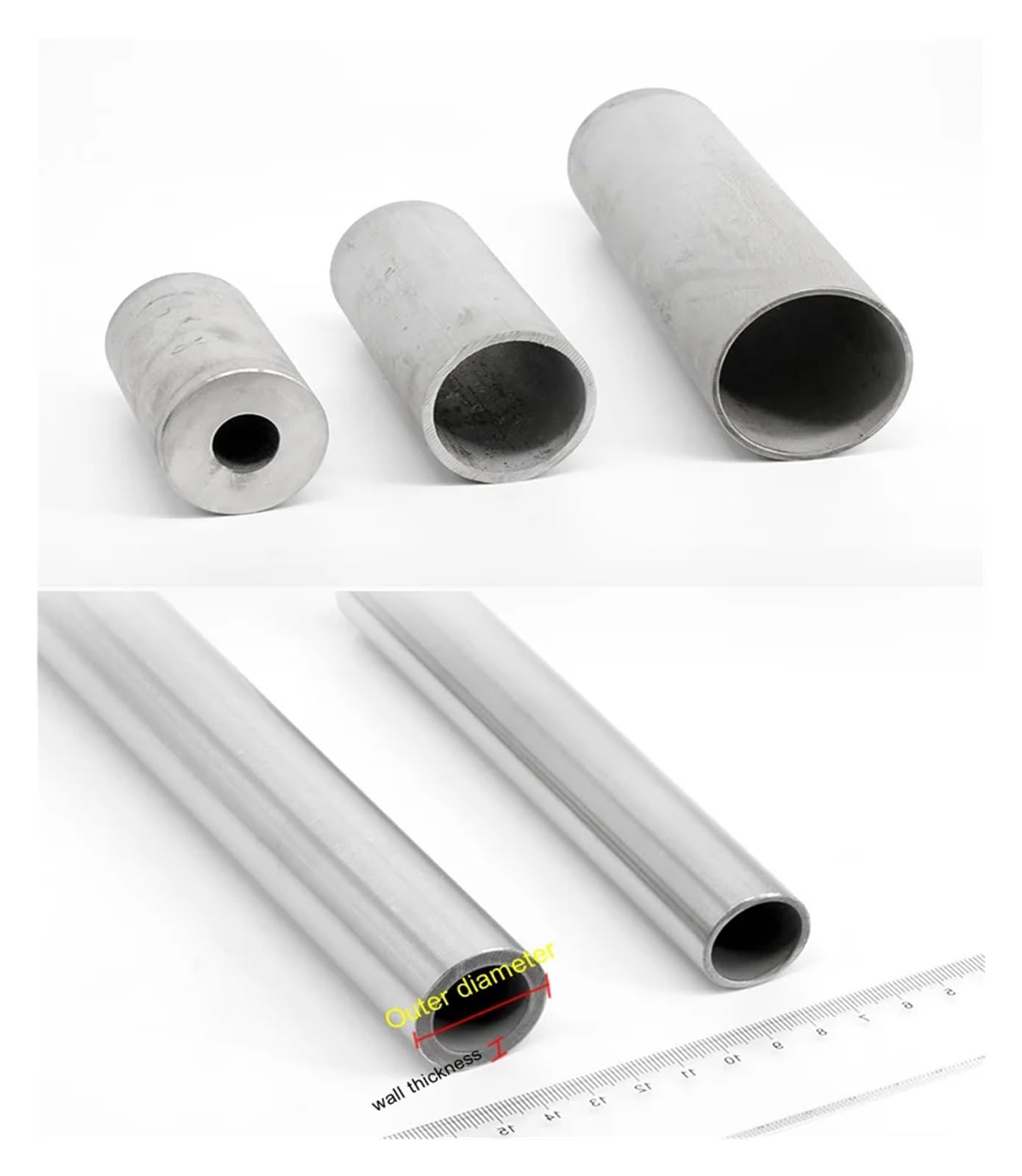 1 pièces OD 10x1.5mm, Tube de précision en acier inoxydable 304, diamètre extérieur 10mm, épaisseur de paroi 1.5mm, diamètre intérieur 7mm (Size : 500mm)
