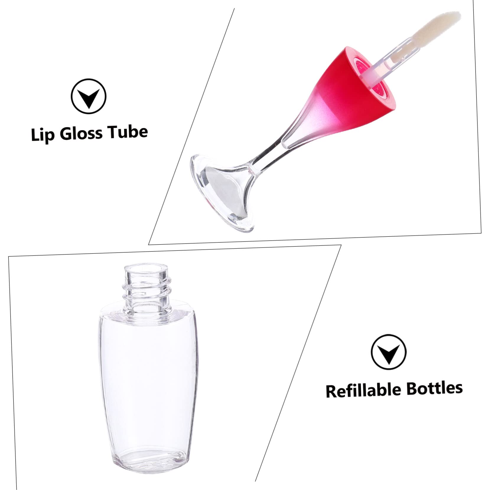 FRCOLOR 36stücke Wiederverwendbare Lip Gloss Röhrchen Im Weinglas-design Behälter Für Lippenpflege Und Kosmetik Für -proben Und