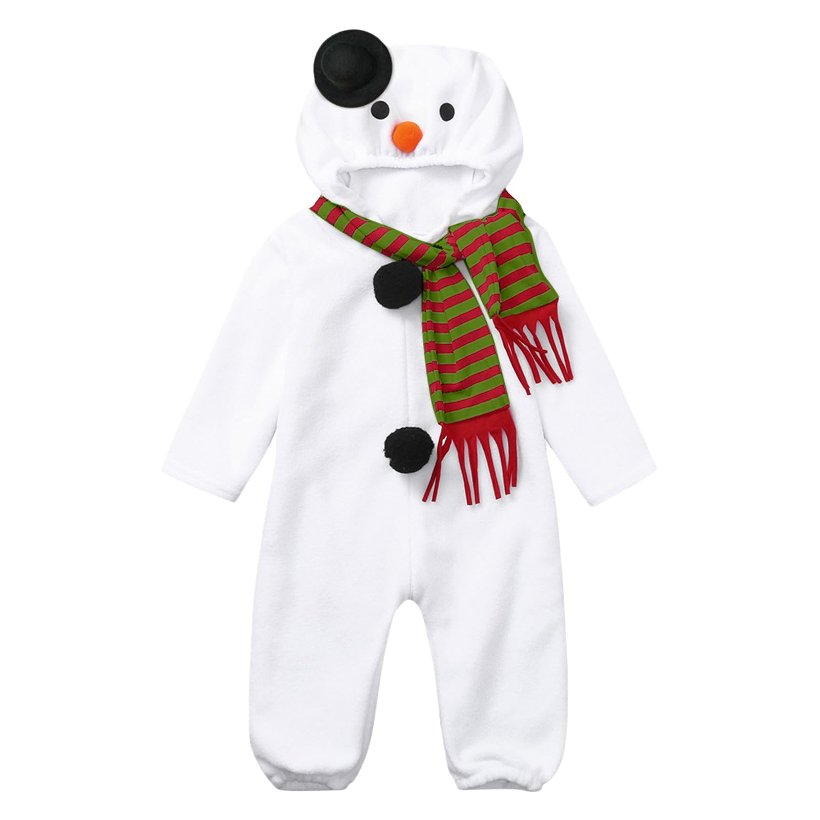 Pagliaccetto natalizio per bambini, motivo pupazzo di neve, per cosplay, in pile, per abbigliamento invernale caldo
