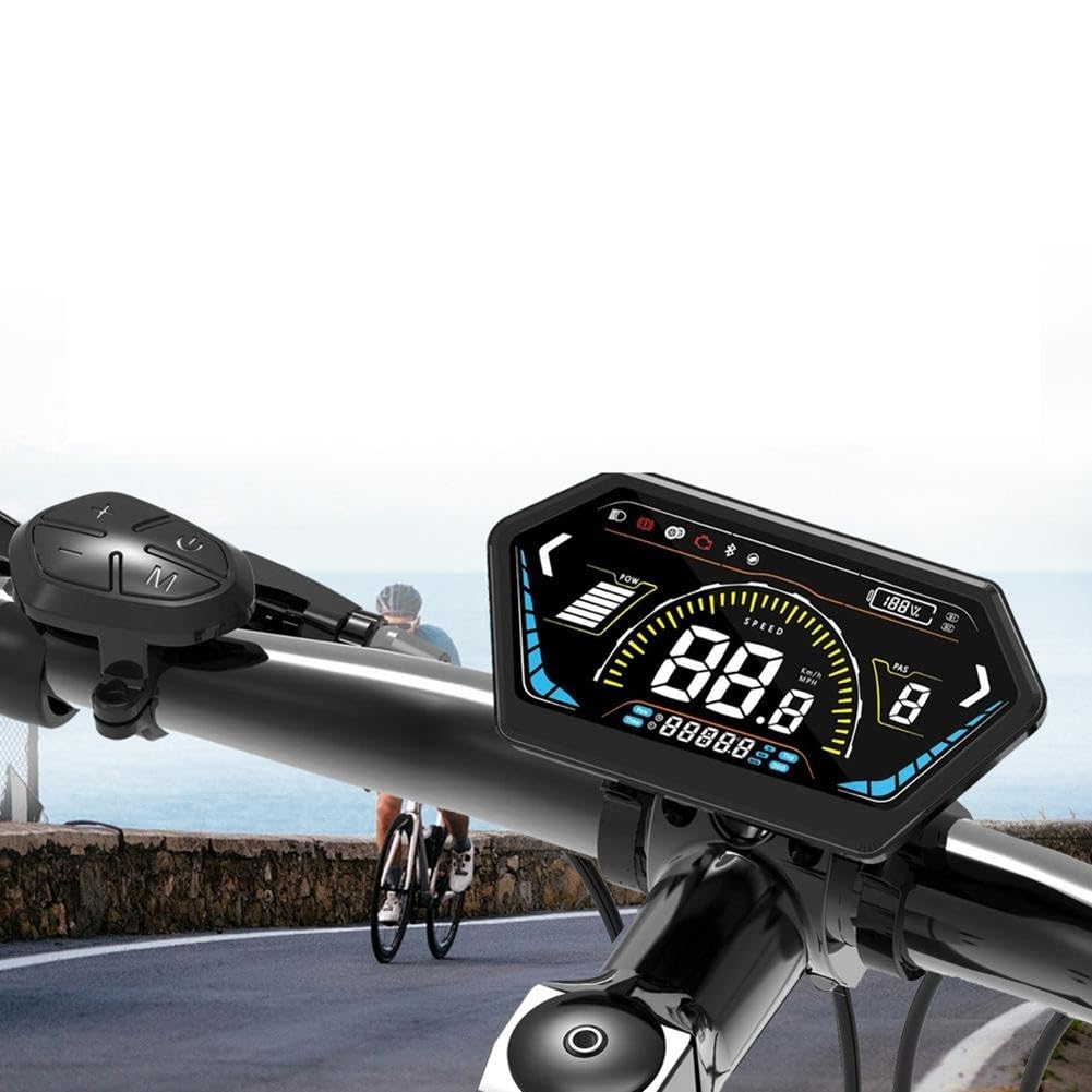 Ebike Display LCD 4,5 pollici Schermo a colori Connettore Impermeabile Ampia Tensione 24V-72V per OMD 2 Protocollo Monitoraggio Dati in Tempo Reale Nero per Riders e Pendolari