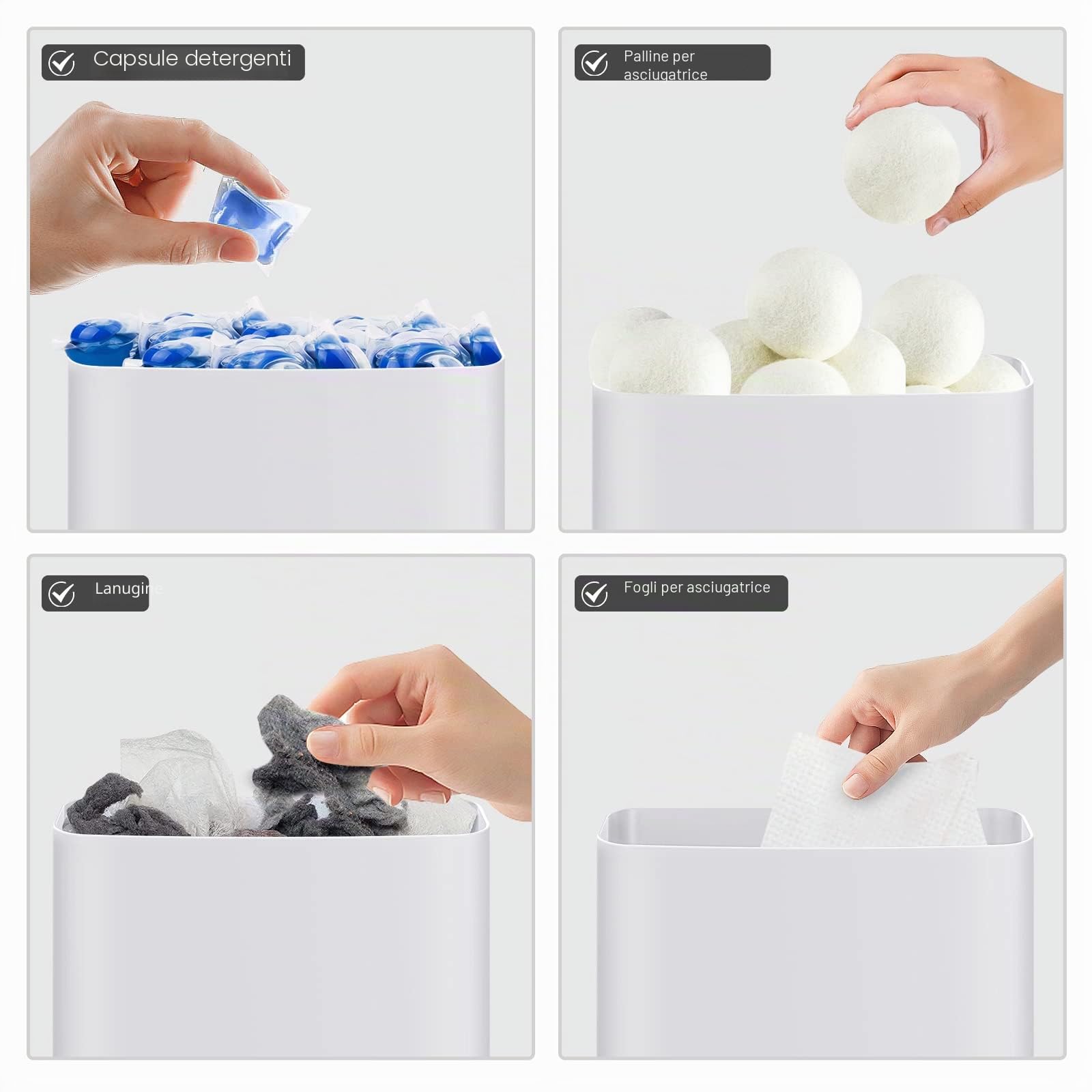 MoKo Contenitore Portaoggetti per Prodotti di Pulizia, Portaoggetti Lavanderia in Plastica con Magnete Potente, Portaoggetti Versatile per Casa, Ufficio, Scuola, Scatola Portapenne Allargata, Bianco