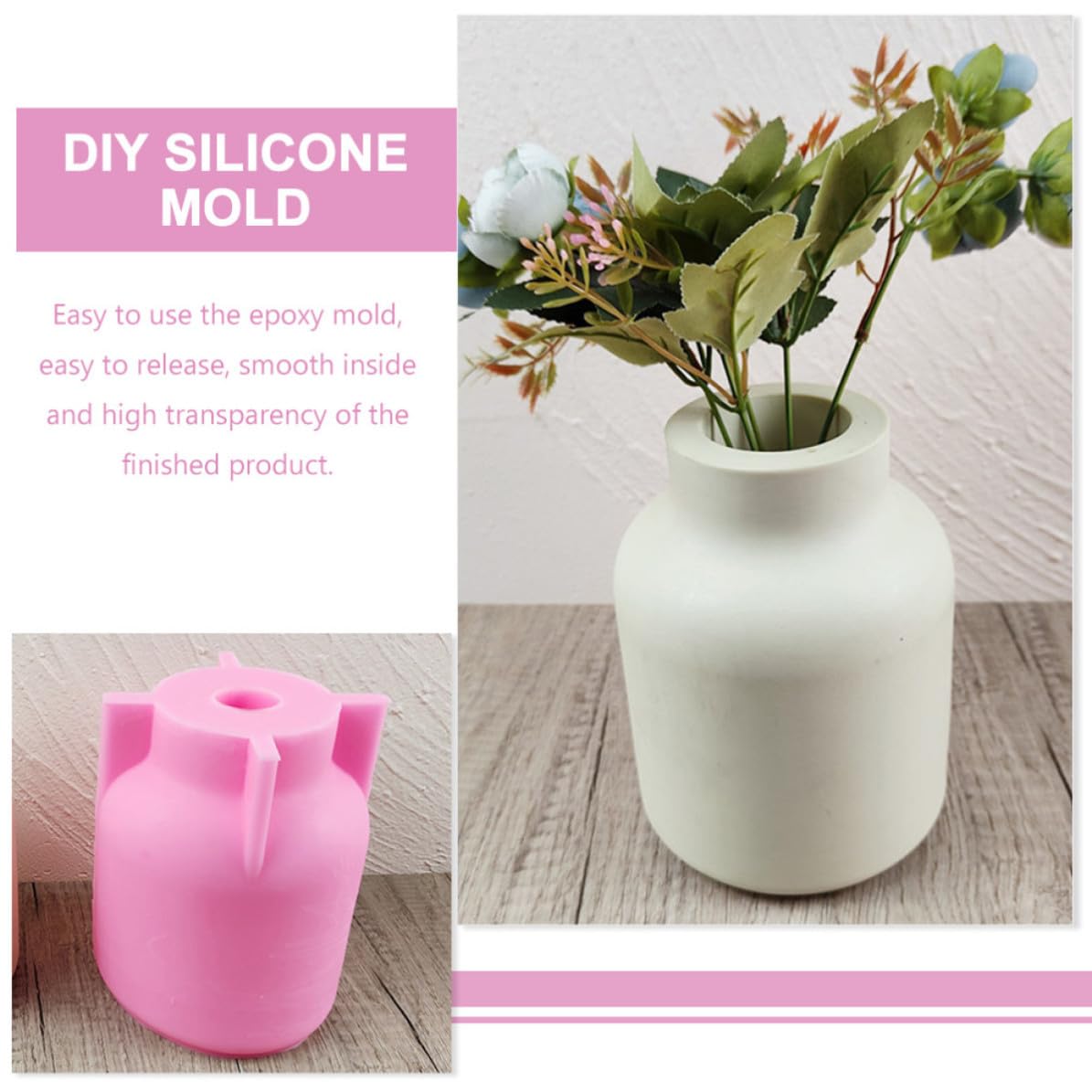 Molde de Silicona Redondo para Hacer Macetas y Porta Bolígrafos, Ligero y Fácil de Desmoldar, Adecuado para Manualidades en Casa y Proyectos DIY