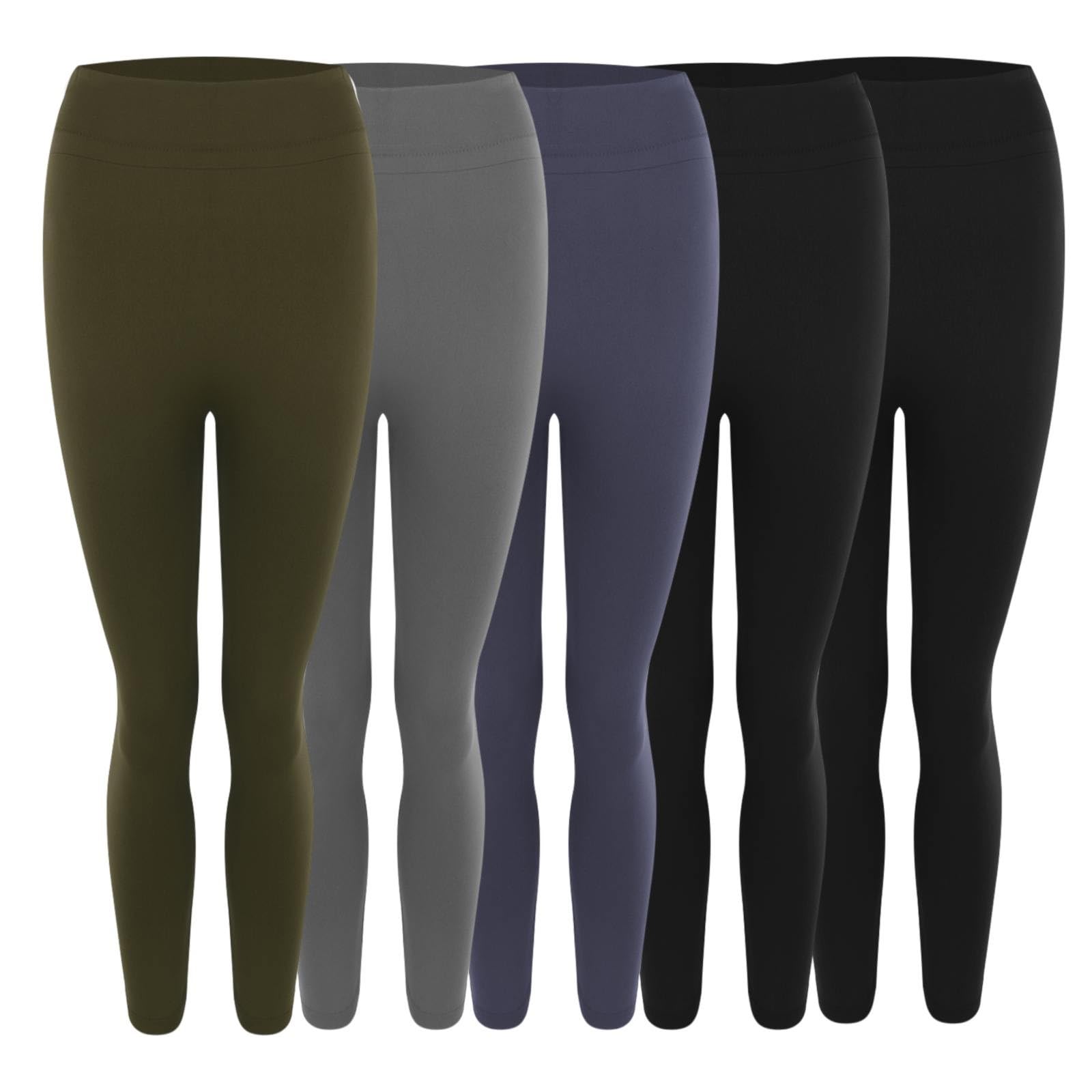 Cocila 5PCS einfarbige, Dehnbare, warme Innenhose aus dünnem, dünnem Samt für Damen Spitze Bekleidung Damen Winter Strumpfhosen Damen Cargo Leggings Damen Schwangerschaftsleggins Thermostrumpfhosen