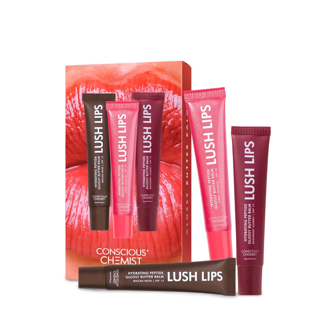 Conscious Chemist® Peptide Lip Balm SPF15 Gift Box (Pack of 3) – Mocha Muse, Raspberry Gummy & Pinky Promise | 24 Hr Hydration & Moisturizing Lip Balm for Dark & Pigmented Lips | Sun Protection | 15g-image-9