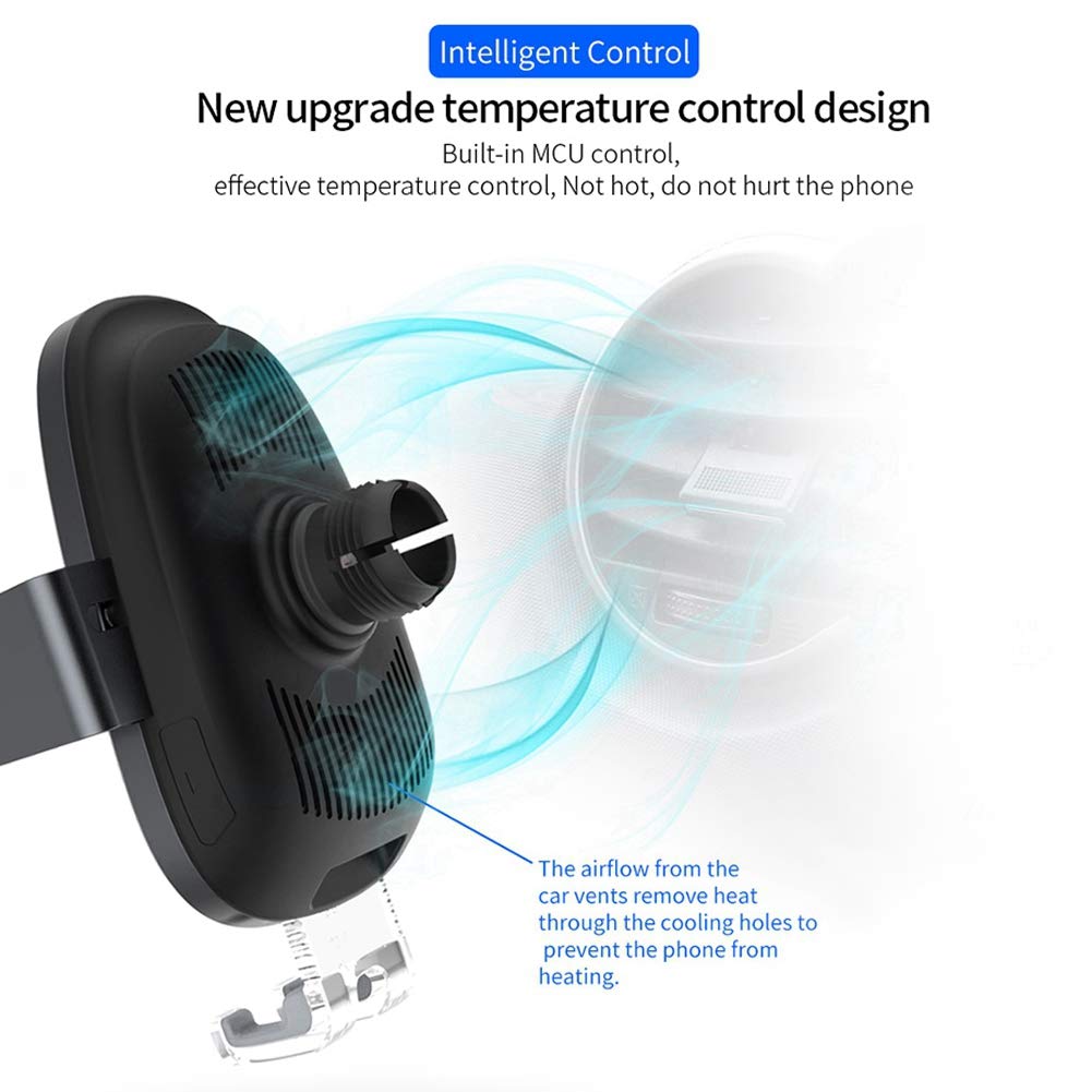 Caricatore per Telefono per Auto Wireless con Bloccaggio Forte, Ricarica Rapida da 10 W per Supporto per Telefono per Auto con Rotazione di 360 Gradi per Telefoni da 4,7"-6,3"
