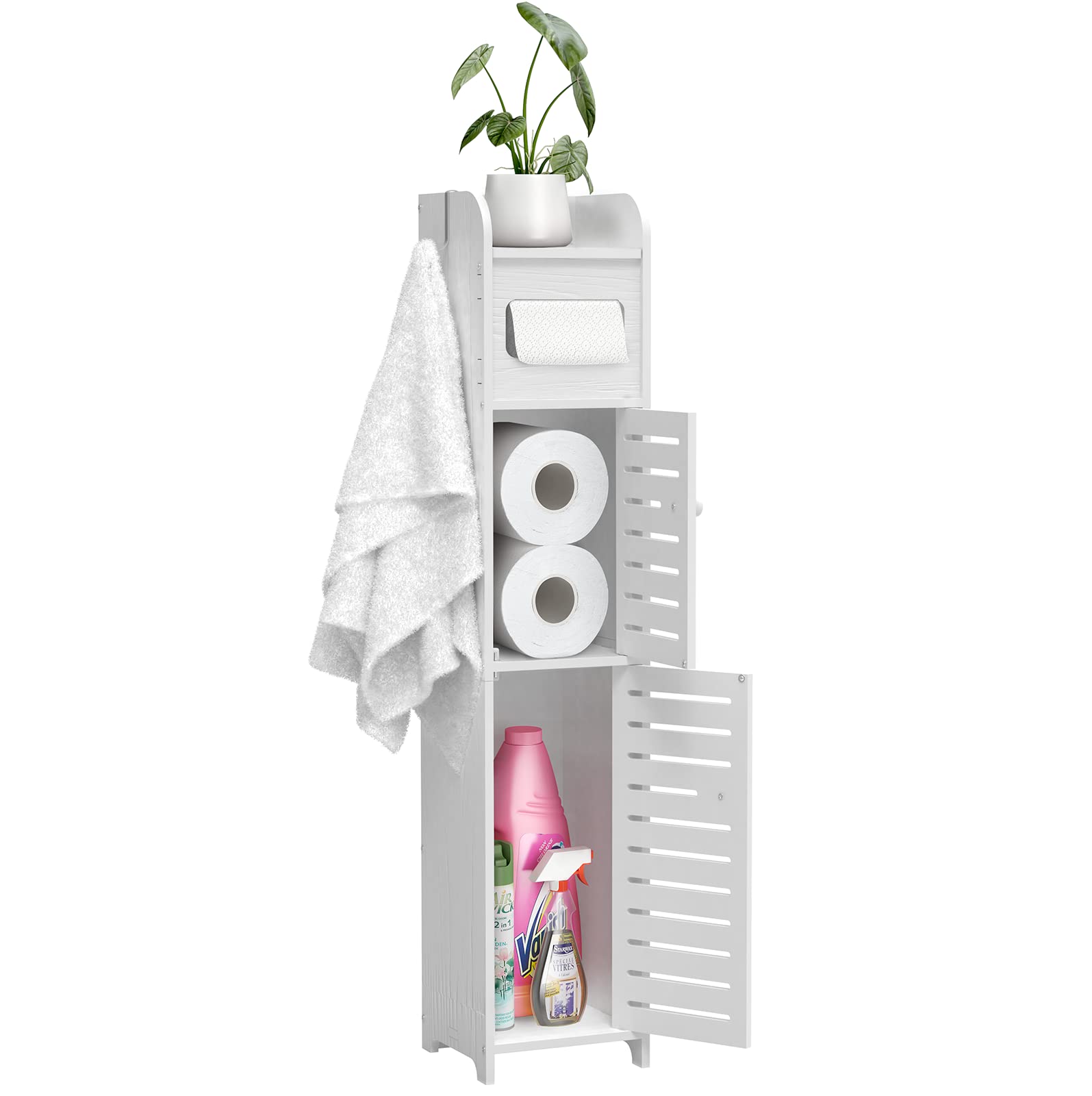 Buy WODETREE Upgrade Small Bathroom Storage with 2 Doors and 2