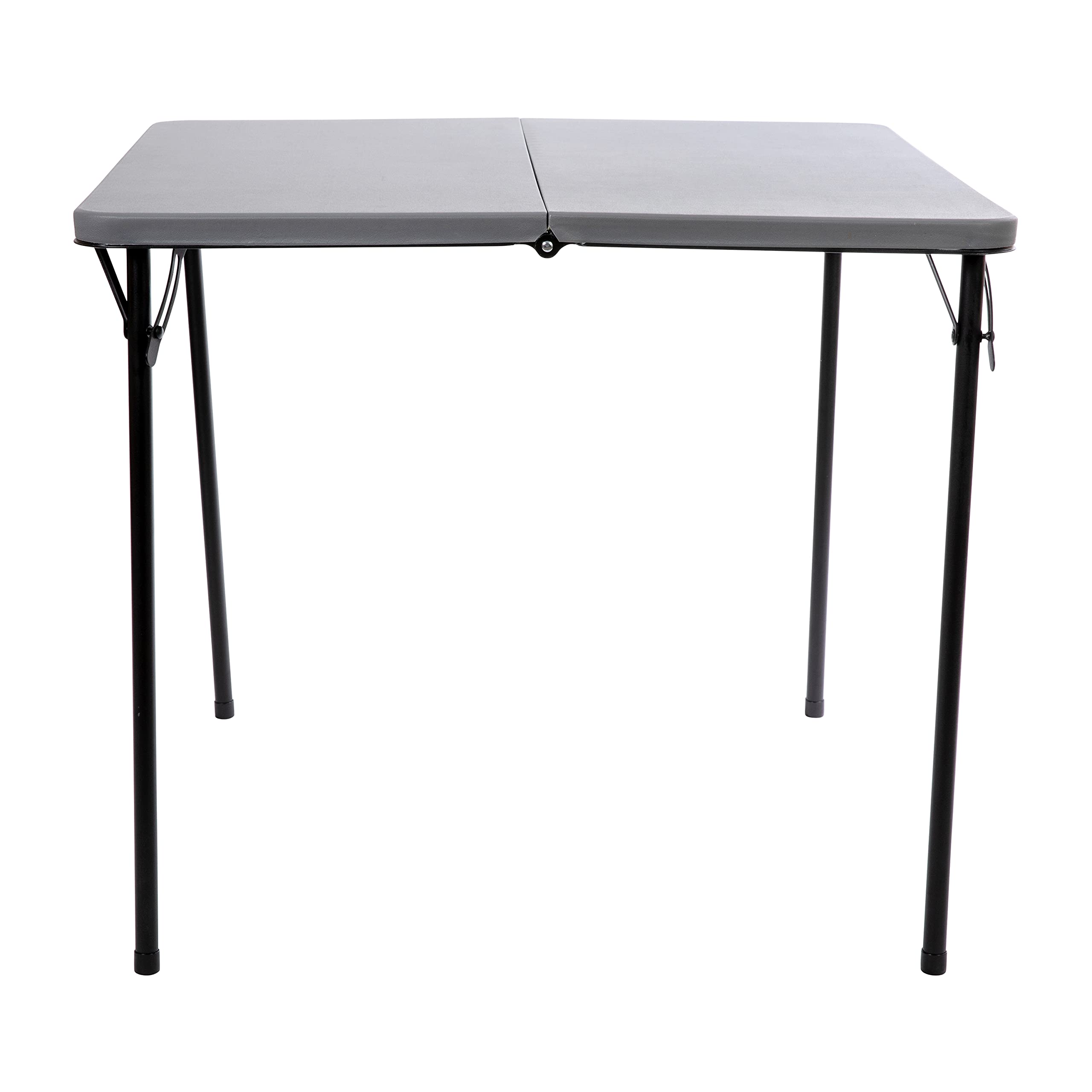 Flash Furniture Dunham quadratischer Veranstaltungstisch aus Kunststoff mit Tragegriff, zusammenklappbar, tragbar, für Veranstaltungen im Innen- und Außenbereich, 7 cm, Grau
