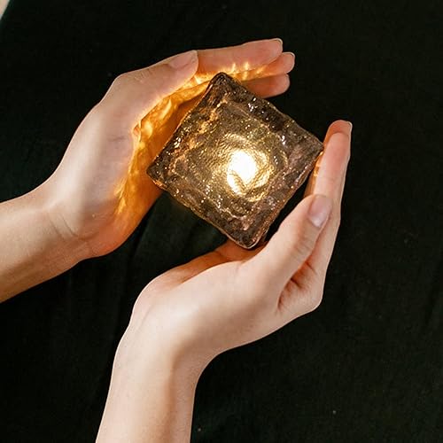 Miniatura 1 de TDA Trading Luces solares de cubitos de hielo para exteriores para decoración de jardín, 2.8 x 2.8 pulgadas, ladrillo acrílico esmerilado,