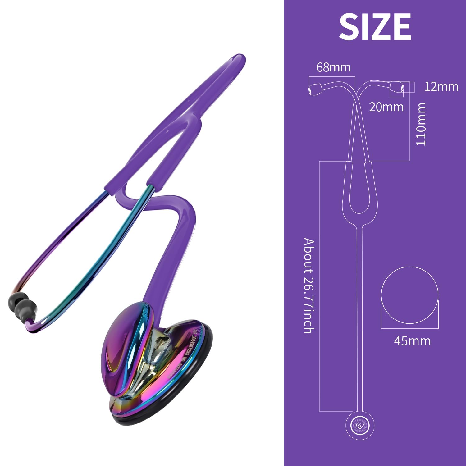 Rainbow Purple Stethoscope - Nurse Stethoscopes -7 Rainbow Purple Stethoscope - Nurse Stethoscopes -7