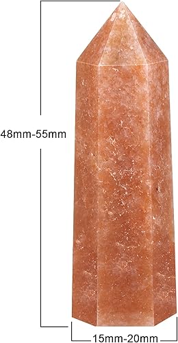 Miniatura 9 de SUNYIK Varita de puntos de cristal curativo de piedras preciosas, prisma de varita de un solo terminado para meditación, obsidiana negra