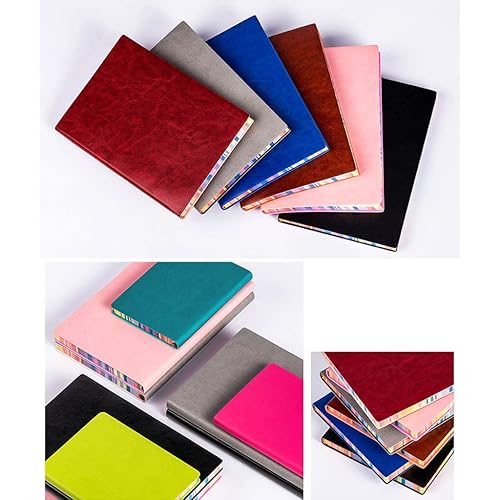 Miniatura 9 de Softcover Leather Notebook Business Notepad Travel Journal Ribbon 200 Pages Wide Lined 6 Colors Office Supplies leather notebook lined a6 a5 a4 pu