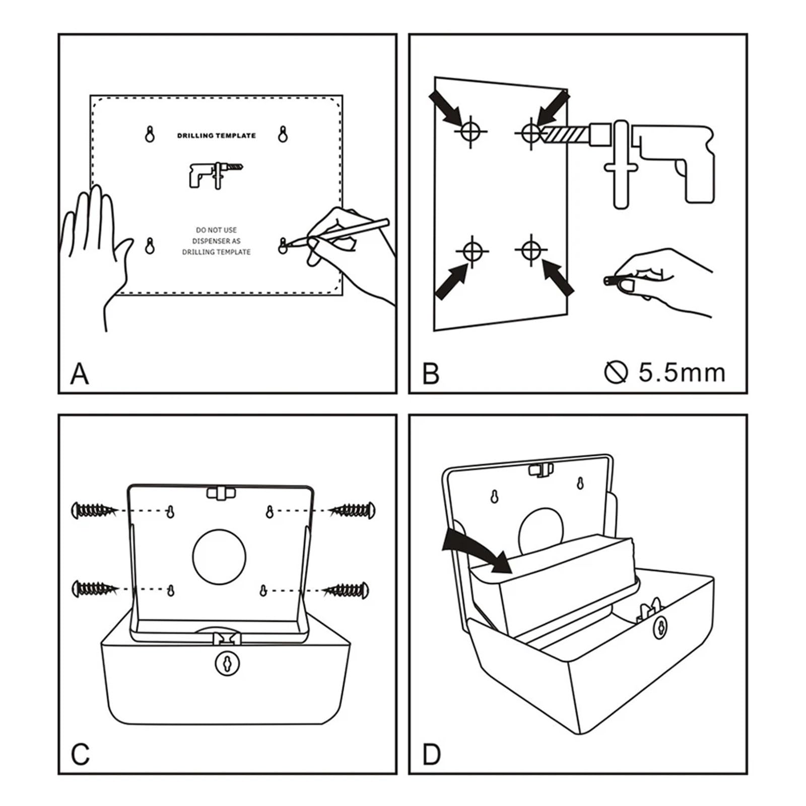 Portafazzoletti da Parete Porta fazzoletti for Dispenser di fazzoletti da Bagno a Parete for Asciugamani di Carta multipiega(Silver)