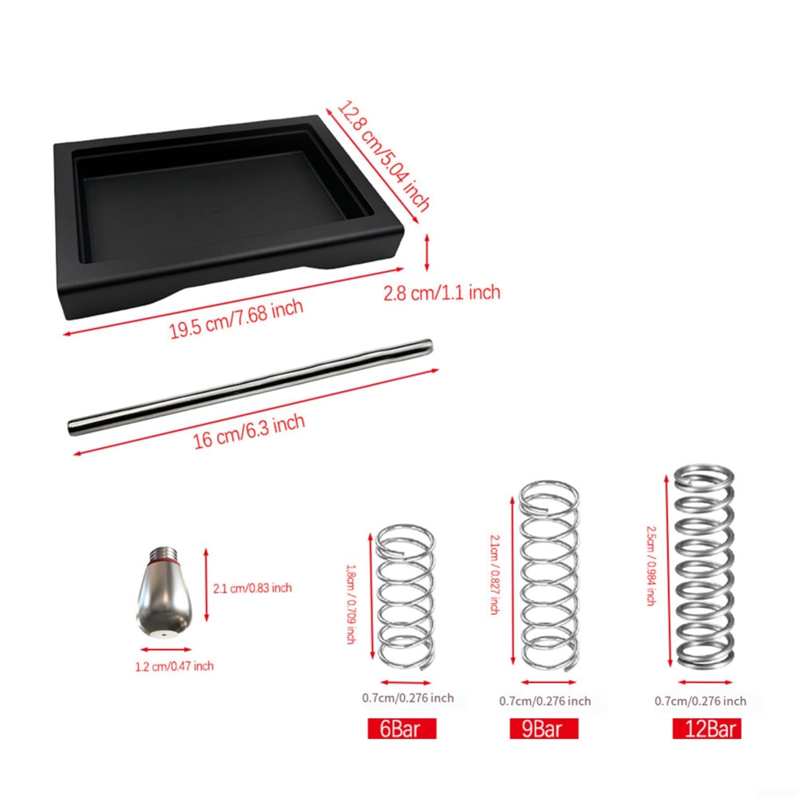 Kit de bandeja de goteo de perfil bajo 6 9 12 Bar OPV Spring Set para Gaggia Classic Pro RI9403 RI9480 RI9380 Accesorios para máquina de café (juego de 6 piezas)