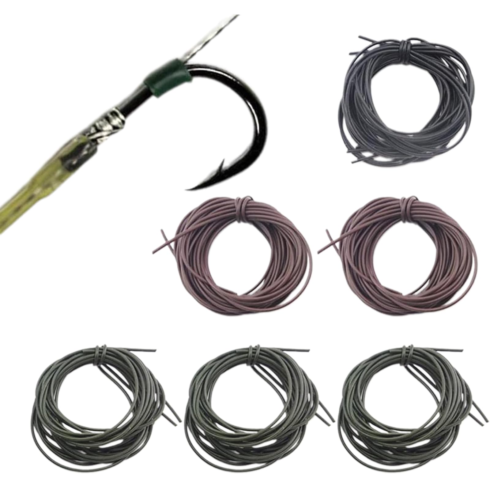6 Pcs of 1m Fishing Silicone Rigs Tubes Rubber Tubings Fishing Soft Tube Sleeves for Carp Fishing. fishing tubing