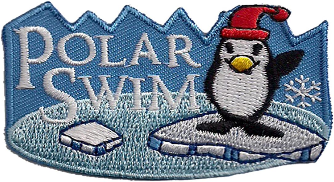 12 Pieces 2" Activity Scouts Applique Fun Patches, Outdoors & Seasons - Polar Bear (Polar Swim 4)