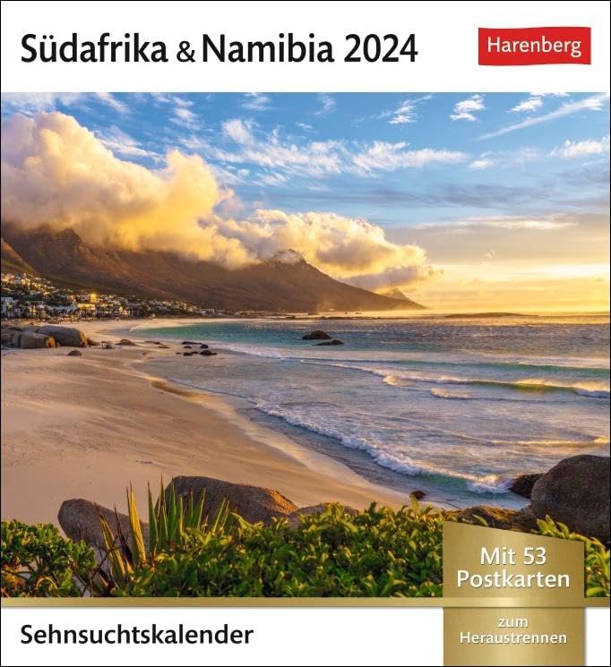 Südafrika Sehnsuchtskalender 2024. Wochen-Kalender zum Aufstellen für Urlaubsfeeling zu Hause. Postkarten-Fotokalender für den Schreibtisch. Auch zum ... Postkarten (Sehnsuchtskalender von Harenberg)