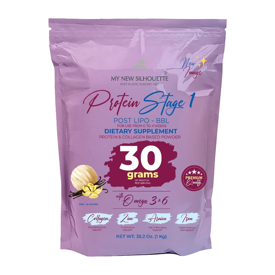 MI NUEVA SILUETA Suplemento proteico em pó com proteína, ômegas 3, 6 e 9 e colágeno, 30 g por porção, 1 kg