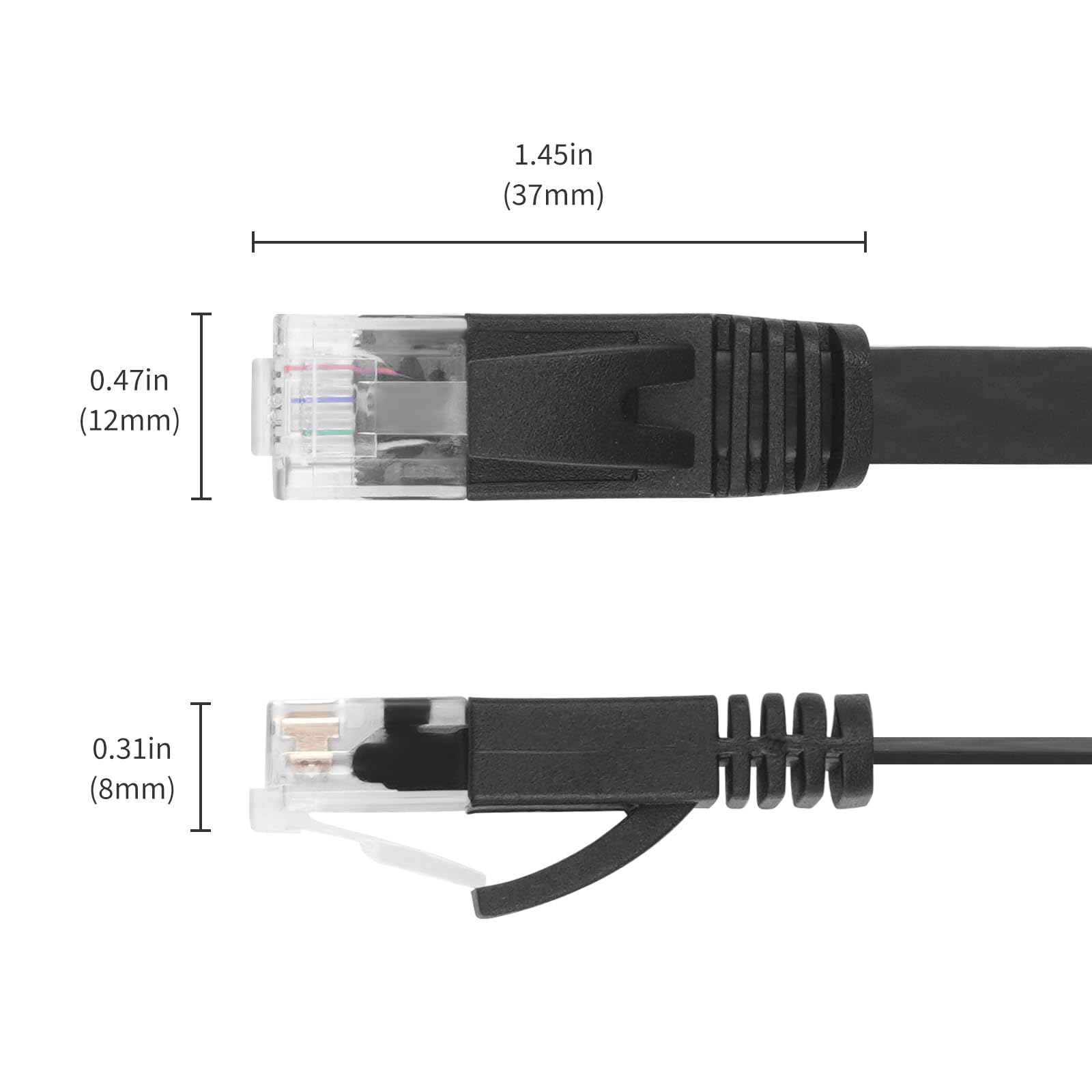 Cavo Ethernet retrattile CAT6 da 2 m con porta connettore RJ45, confezione da 2
