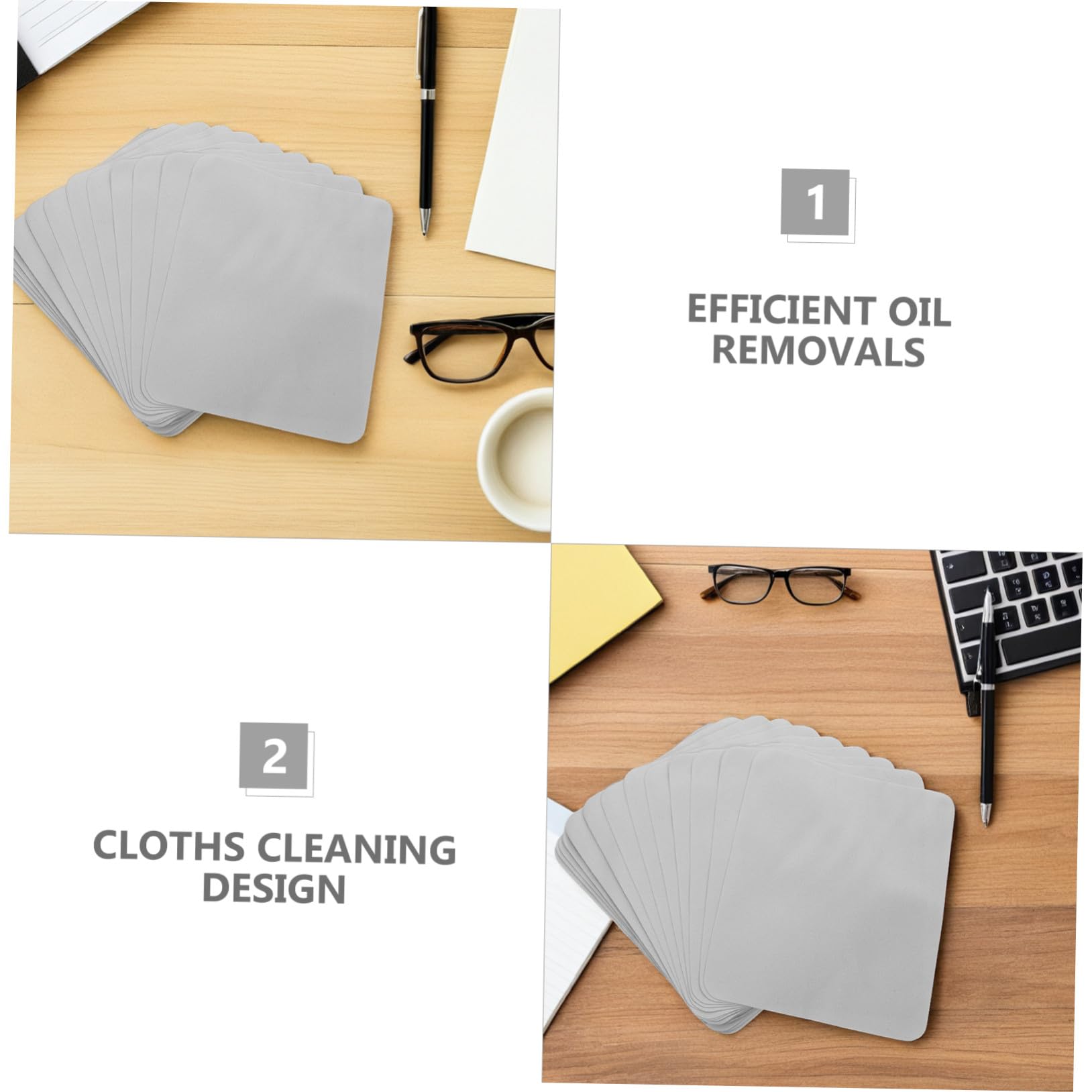 100 Pezzi Panni in Microfibra per Occhiali Doppio Resistente Asciugamani Senza Aloni per Lenti Smartphone e Fotocamere Morbido Grigio per Pulizia Ottica Multipurpose
