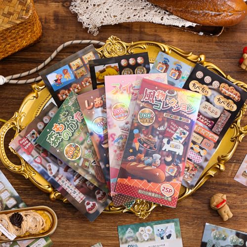 Image of Girl's Japanese Retro Sticker Book, 700+ Kawaii Old Showa Style Embroidered Stickers, Forest Story Theme for DIY Scrapbooking Journaling Handbook Decoration