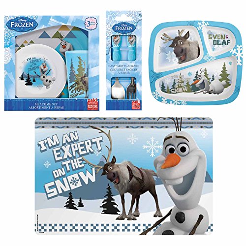 Zak! Designs Mealtime Set with Plate, Bowl and Tumbler featuring Olaf & Sven from Frozen, Break-resistant and BPA-free plastic, 3 Piece Set 3 Zak! Designs Mealtime Set with Plate, Bowl and Tumbler featuring Olaf & Sven from Frozen, Break-resistant and BPA-free plastic, 3 Piece Set - Image 3