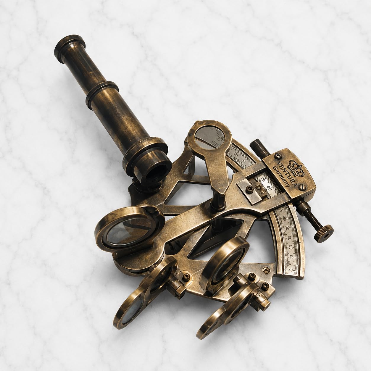 3 Inch Antique Brass Sextant Vintage Maritime Navigation Replica Decorative Nautical Instrument Collectible Gift Home Office Desk Decor-image-23