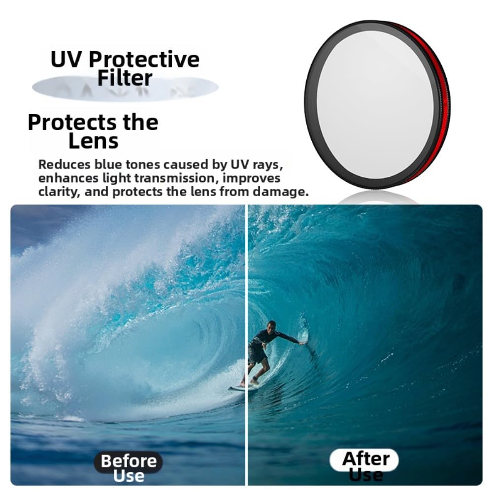 Osmo Action 6 ND - Kit de filtro de vidrio óptico de alta calidad UV CPL ND16 ND32 ND64, para lente compacta de 3 x 3 cm para protección, saturación de color mejorada