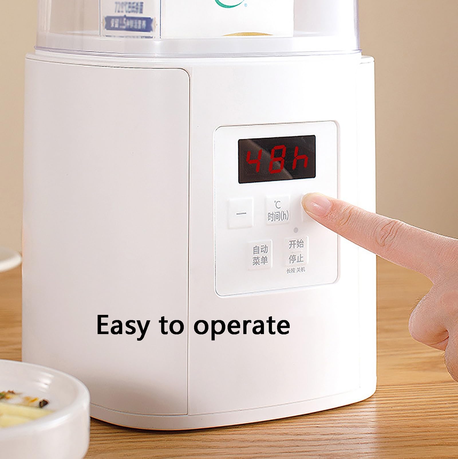 Máquina para Hacer Yogur, Yogurtera Automática con Recipiente de 900 Ml, Temperatura y Tiempo Ajustables, Ideal para Natto, Kimchi y Vino de Arroz