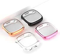 Vista 8 de Rc-Z Fitbit Sense 2/Versa 4 4 fundas protectoras de pantalla, material de TPU antiarañazos, protege los 4 lados