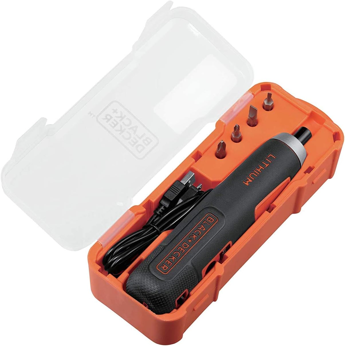 BLACK AND DECKER Cordless Screwdriver 4V Max Li-ion Smart Screwdriver I 4 Accessories I Led Work Light I USB Rechargeable