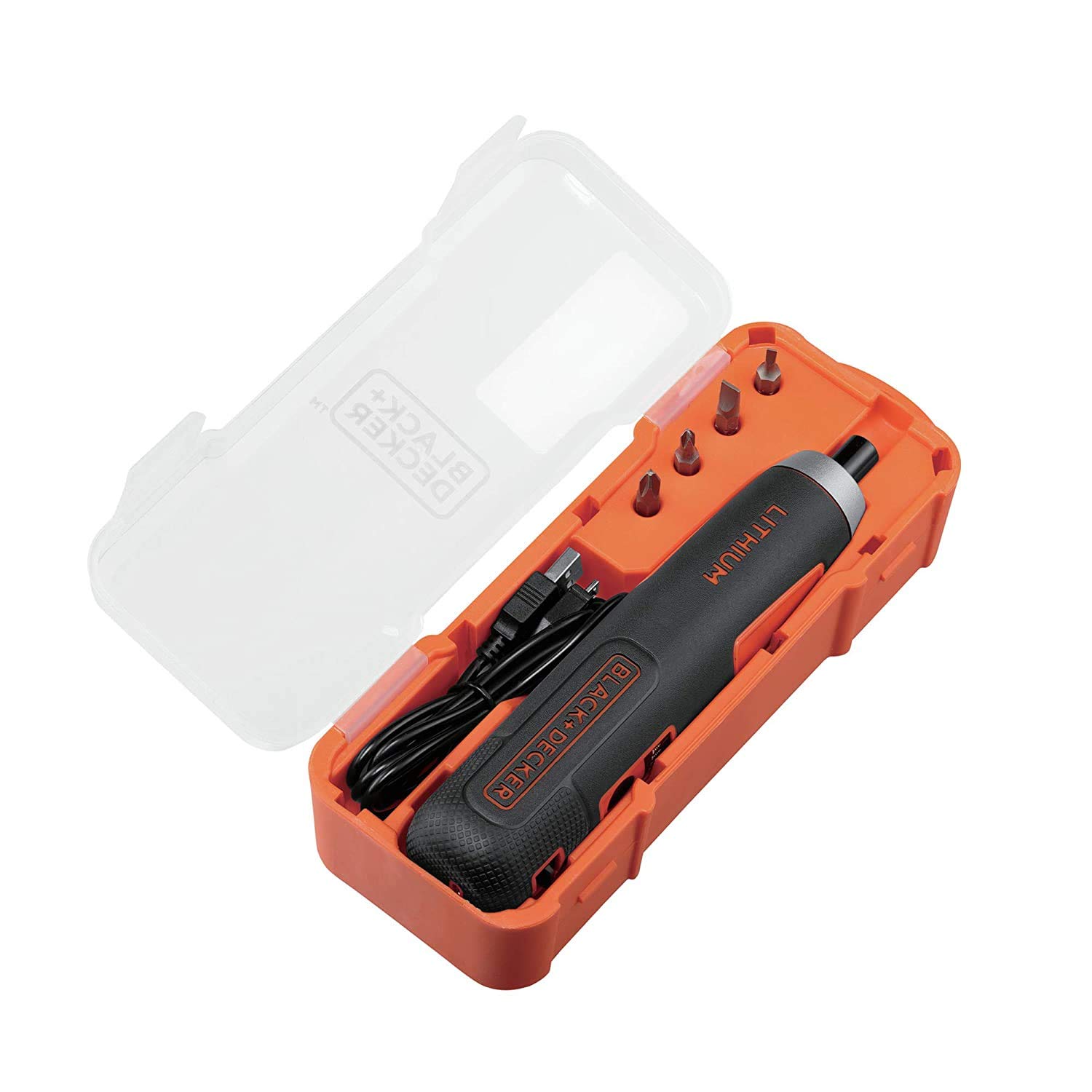 BLACK AND DECKER nowy akumulatorowy śrubokręt litowo-jonowy AI ze sprzęgłem elektrycznym i inteligentnym systemem momentu obrotowego (4 akcesoria)