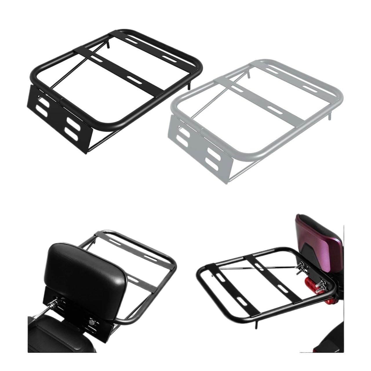 Porte-Bagages Porte-Bagages arrière de Moto, Support Robuste, d'extension, Cadre en Fer, Porte-Bagages