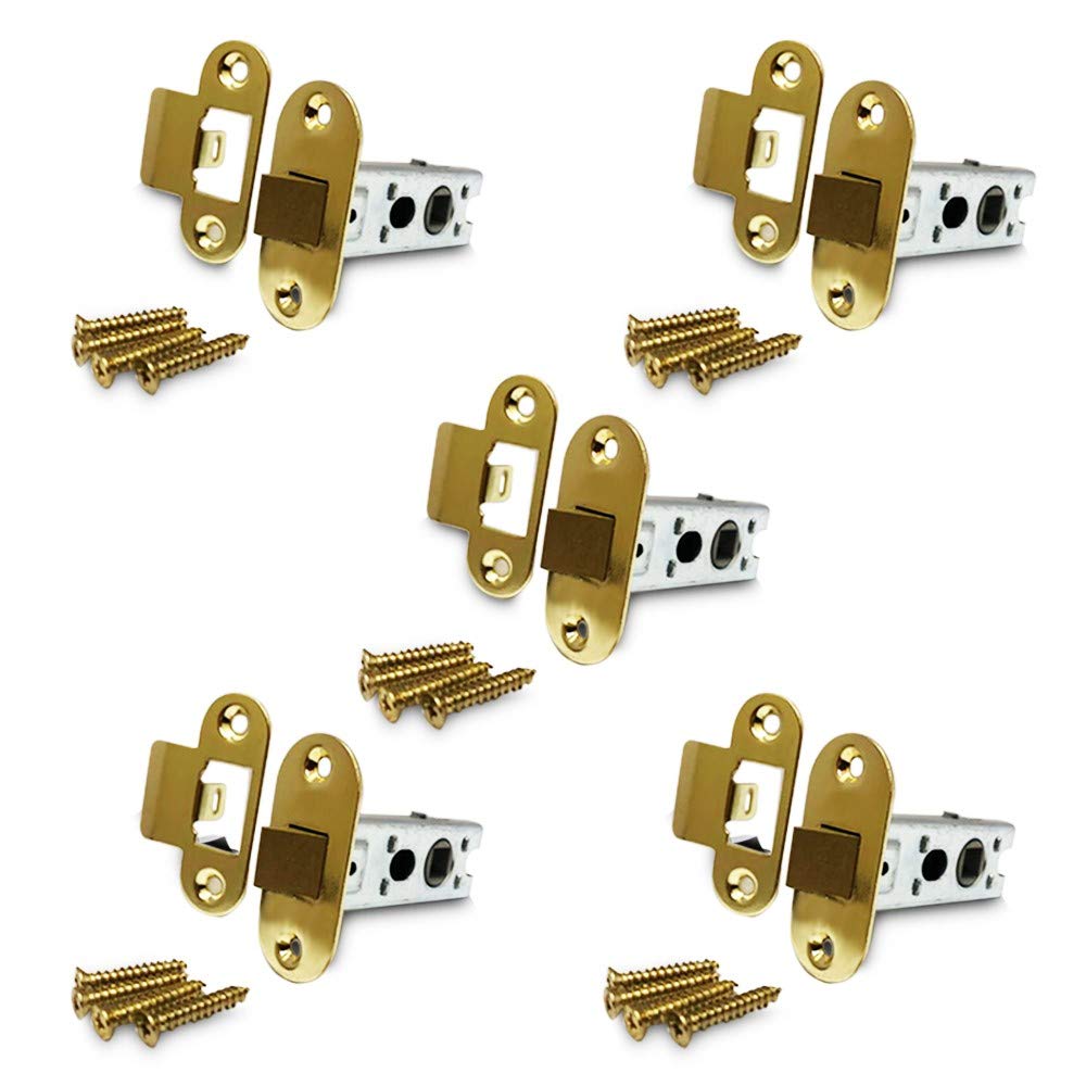 Buy XFORT® 5 Pack 65mm Polished Brass Tubular Latches, Door Latch, Door