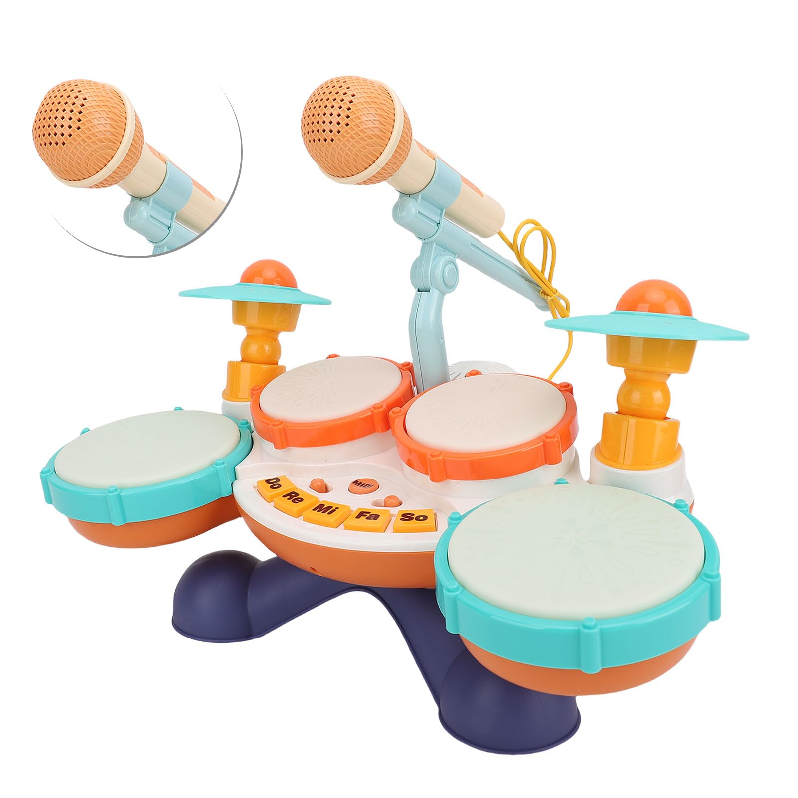 Strumento Musicale a Tamburo per Bambini Tamburo a Mano per Bambini con 4 Luci di Miscelazione per per L'educazione Precoce Gioca All'interazione Genitore-figlio