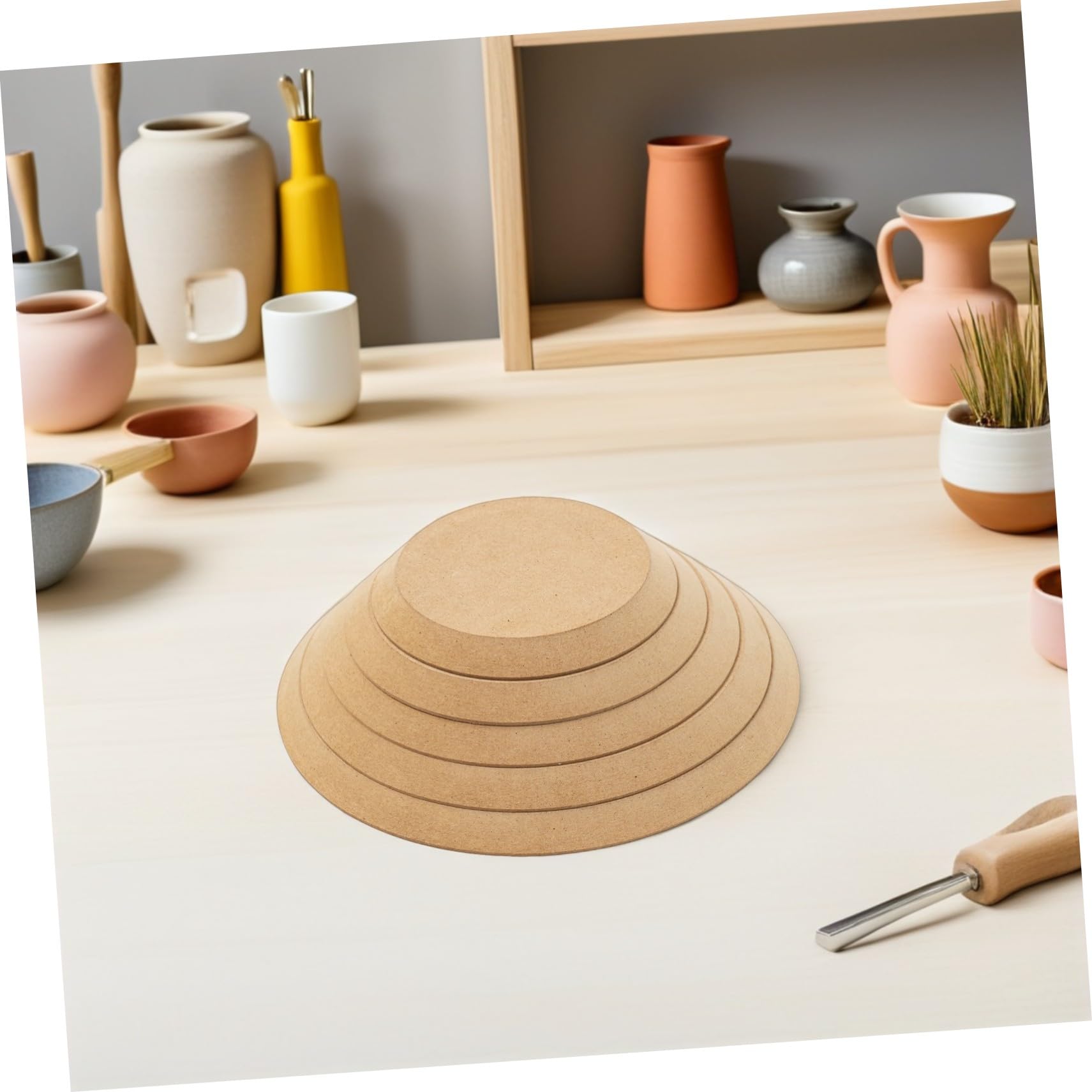 LIFKOME 5 Piezas Moldes De Arcilla De De Madera Molde De Madera Para Arcilla Khaki