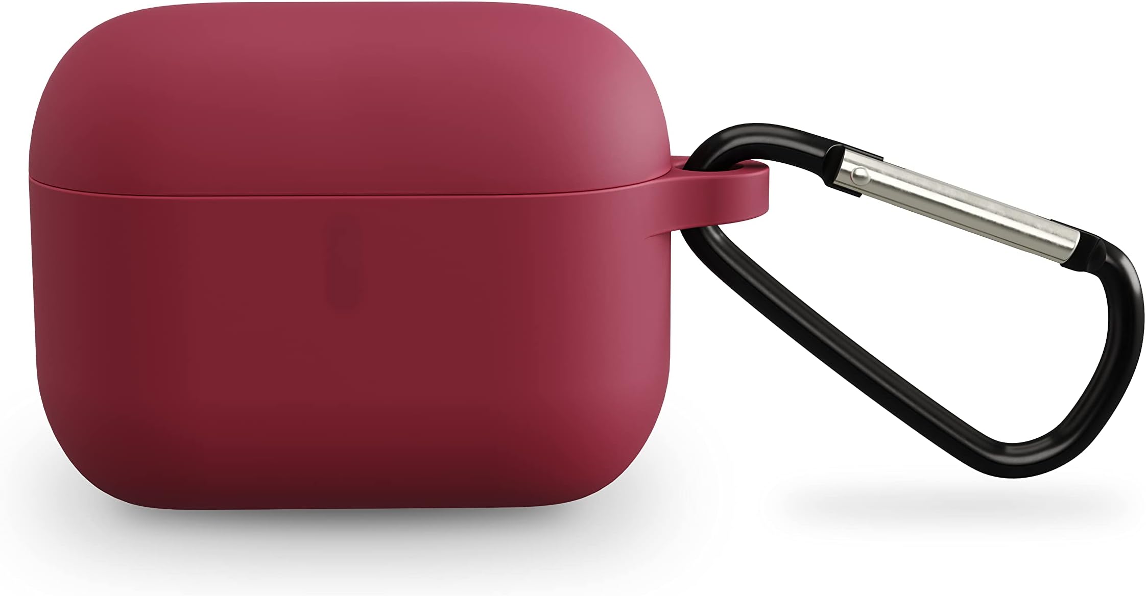 Treblab SC-1 Silicone Carrying Case - Compatible with Treblab X1, QCY T10/T10 Pro, QCY T11/T11S True Wireless Earbuds, Protective Silicone Cover with Metal Carabiner (Wine Red)