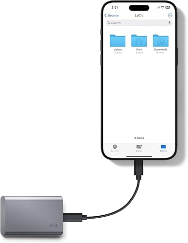 Miniatura 10 de LaCie SSD móvil Secure 2TB, 1050MBs, USB-C, USB 3.2 Gen2, protección con contraseña, compatible con iPhone ProRes 4K 120FPS, servicio de rescate de